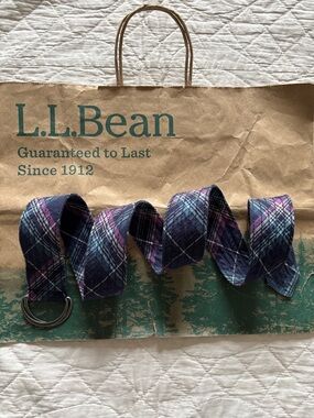 LL Bean D-ring Striped Belt
